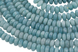 Blue Sponge Quartz -  High Quality in  Roundel, 6mm, 8mm- Full 15.5 Inch Strand-15.5 inch Strand  Smooth Gemstone Beads