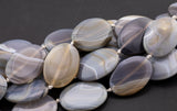 Natural Botswana Agate Regular Oval Beads Approximately 25x34mm High Quality Full Strand 15.5 Inch Long AAA Quality Smooth Gemstone Beads