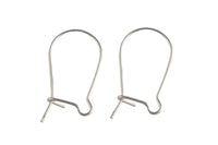 Sterling Silver Kidney Ear Wire Fishhook Ear Wire Fish Hook 16mm- Sterling Silver 925-6 pcs per Order