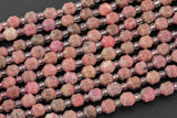 AAA Natural Rhodonite 5-6mm Beads Faceted Energy Prism Double Terminated Point Cut 15.5" Strand