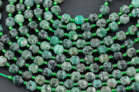 AAA Natural Emerald 5-6mm Beads Faceted Energy Prism Double Terminated Point Cut 15.5" Strand