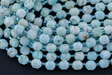 AAA Natural Larimar 5-6mm Beads Faceted Energy Prism Double Terminated Point Cut 15.5" Strand