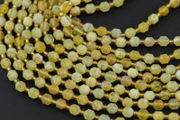 AAA Natural Yellow Opal 5-6mm Beads Faceted Energy Prism Double Terminated Point Cut 15.5" Strand