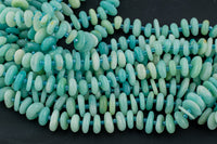 Natural Amazonite  Smooth Freeform Disc Chip Beads 15.5" Strand