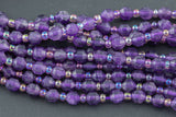 AAA Natural Amethyst 5-6mm Beads Faceted Energy Prism Double Terminated Point Cut 15.5" Strand