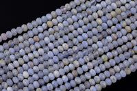 Natural Blue Chalcedony  Beads 6mm - Nice Size Hole - Diamond Cut, High Facets - Nice and Sparkly-Faceted Roundel - Full Strands-15.5 inches