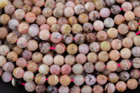 Natural Pink Opal Beads Full Strands-15.5 inches-6mm Nice Size Hole-Diamond Cutting, High Facets-Nice and Sparkly-Faceted Round