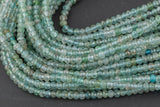 Natural Apatite Beads Full Strands-15.5 inches-2x3mm- Nice Size Hole- Diamond Cutting, High Facets- Nice and Sparkly- Faceted Rondelle