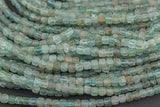 Natural Apatite Faceted Cube Beads Size 4-5mm 15.5" Strand