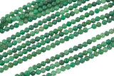 Natural Mongolian Jade Beads Full Strands-15.5 inches-5mm Nice Size Hole-Diamond Cutting, High Facets-Nice and Sparkly-Faceted Round