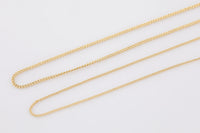 16" Dainty 14k Gold plated Cuban Curb Chain Necklace Chains for Layering - 1mm 1.5mm 16" with extender