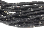 Black Sea Sediment Jasper rectangular tube tubular beads 15.5" 4x13mm