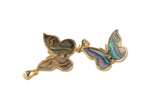 1x Abalone Monarch Butterfly Gold Pink Butterfly Pendant Dream Animal Lover Necklace Pendant Charm Designer Colorful Jewelry Making-14x19mm