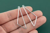 Silver Plated Brass Earrings-Earring copper accessories-Earring pendant-charms-Earring connector-Triangle Shaped earrings-cgj246-12x38mm