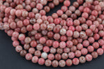 Natural Pink Red Thulite 6mm 8mm 10mm Round Beads Gemstone From Norway 15.5" Strand