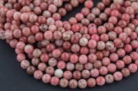 Natural Pink Red Thulite 6mm 8mm 10mm Round Beads Gemstone From Norway 15.5" Strand