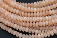 Peach Aventurine- High Quality in Roundel, 6mm, 8mm- Full 15.5 Inch Strand-15.5 inch Strand Smooth Gemstone Beads