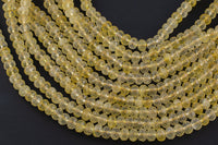 Natural Citrine- Sharp Diamond Cut- High Facets , Faceted Roundel- 6 mm 8mm- Full 15.5 Inch Strand AAA Quality Gemstone Beads
