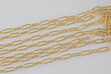 Gold Filled Round Tubed Chain, Elongated Heavy Oval Chain, 3x8.5mm links, , Wholesale, USA Made, Chain by foot- Paper Clip Chain