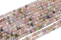 Natural Multi Gemstone- Sharp Diamond Cut- High Facets , Faceted Roundel- 6mm- Full 15.5 Inch Strand AAA Quality Gemstone Beads