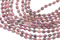 AAA Natural Rhodonite 5-6mm Beads Faceted Energy Prism Double Terminated Point Cut 15.5" Strand
