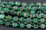 AAA Natural Emerald 5-6mm Beads Faceted Energy Prism Double Terminated Point Cut 15.5" Strand