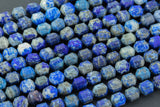 AAA Natural Lapis 5-6mm Beads Faceted Energy Prism Double Terminated Point Cut 15.5" Strand