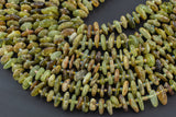 Natural Green Garnet Smooth Freeform Disc Chip Beads 15.5" Strand