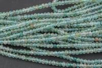 Natural Apatite Beads Full Strands-15.5 inches-2x3mm- Nice Size Hole- Diamond Cutting, High Facets- Nice and Sparkly- Faceted Rondelle