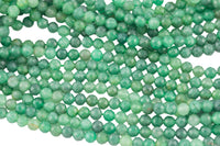 Natural Mongolian Jade Beads Full Strands-15.5 inches-5mm Nice Size Hole-Diamond Cutting, High Facets-Nice and Sparkly-Faceted Round