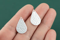 Silver Plated Brass Earrings-Earring copper accessories-Earring pendant-charms-Earring connector-Teardrop Shaped earrings-cgj242-14x23mm