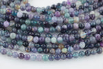 Natural Rainbow Fluorite Beads 4mm 6mm 8mm 10mm Round Polished Finish Purple Green Blue Fluorite Gemstone Beads 15.5" Strand