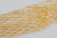 Gold Filled Round Tubed Chain, Elongated Heavy Oval Chain, 3x8.5mm links, , Wholesale, USA Made, Chain by foot- Paper Clip Chain