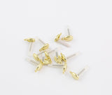 Earring findings oval stud earring finding round 8mm ball earring hook 6x11mm or 6x8mm excluding loop gold plated