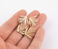Earring findings leaf branches stud earring finding round earring findings earring component hook 18x20mm gold plated