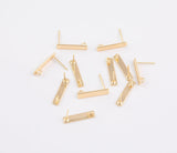 Earring findings stud earring finding earring component rectangle bar with loop 4mm 5mm by 18mm gold plated