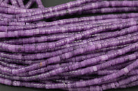 Purple Jade Heishi Discs Beads 2x4mm 3x6mm 15.5" Strand