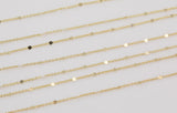 14k Gold Plated Satellite Coin Chain Chains 1.5mm 2mm - Tarnish Resistant - Sold by the yard