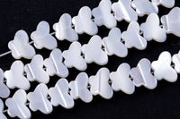 Iridescent White Mother of Pearl MOP Shell Butterfly Beads 6mm to 12mm 15.5'' Strand Shell Beads