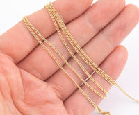 14k Gold Plated Chain 1.5mm Dainty Curb Chain - Tarnish Resistant - Sold by the yard