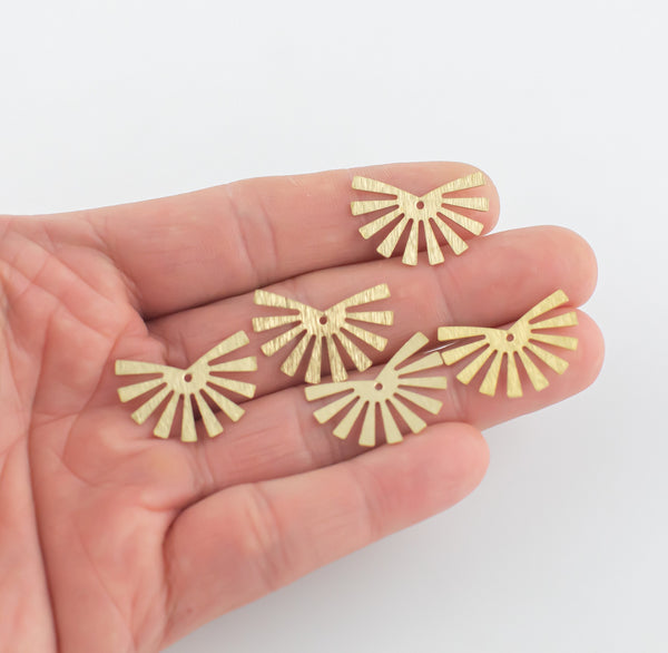 Brass earrings-Earring copper accessories-Earring pendant-Brass earring charms-Earring connector-Brass jewelry-Fan shape earrings 25mm*18mm
