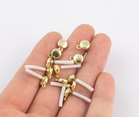 Earring findings 8mm coin stud earring finding round 8mm ball earring hook gold plated