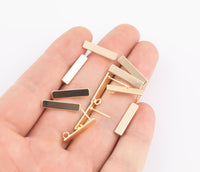 Earring findings stud earring finding earring component rectangle bar with loop 4mm 5mm by 18mm gold plated