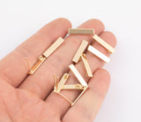 Earring findings stud earring finding earring component rectangle bar with loop 4mm 5mm by 18mm gold plated