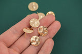 Gold plated brass earring post Hammered Coin 15mm Brass earring charms shape earring connector earring findings jewelry supply sx1