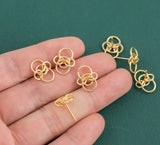 Gold plated brass earring post Knots Fancy Design Brass earring charms shape earring connector earring findings jewelry supply sx1