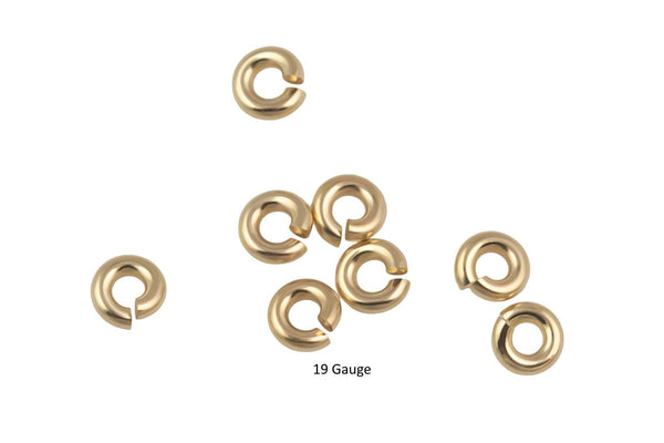 USA Gold Filled Jump Ring- 3mm - 19 Gauge- 14/20 Gold FIlled- USA Made- Click and Lock Design- Perfect for Fine Work- 10pcs