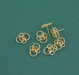 Gold plated brass earring post Knots Fancy Design Brass earring charms shape earring connector earring findings jewelry supply sx1