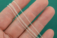 1.3mm -1.5 Sterling silver ROUND Cable Chain