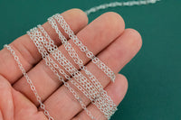 2.5mm Sterling silver Flat Round Cable Chain